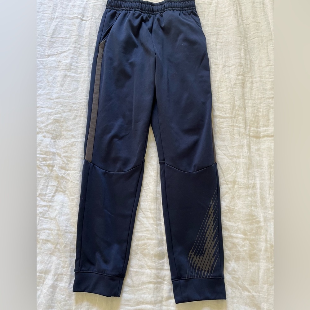 Nike Pants boys XL Dri-Fit Elastic Waistband Activewear Navy Blue.